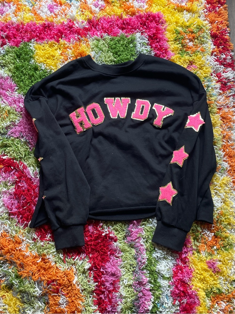 Altar’d State Arula Howdy Graphic Sweatshirt with Pink Stars